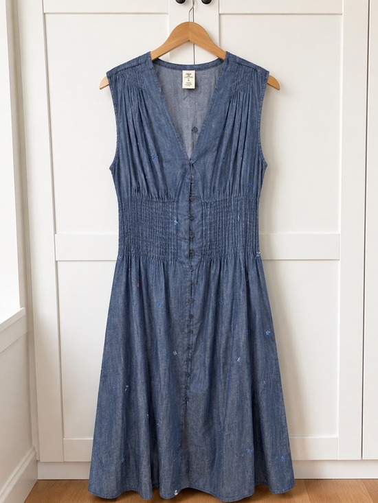 Free assambley Dresses & Skirts - Sleeveless Denim-Effect Maxi Dress in Blue